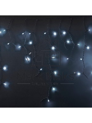 Гирлянда Neon-night Айсикл (бахрома) светодиодный, 5,6 х 0,9 м, с эффектом мерцания, БЕЛЫЙ провод 
