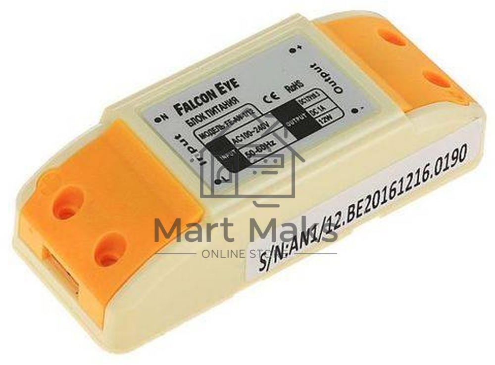 Блок питания Falcon Eye FE-AN-1/12 Входное напряжение 87-264V, Выходное 12V, Номинальный ток 1A