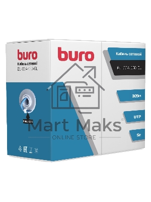 Кабель сетевой Buro BU-CCA-050-BL UTP 4 пары cat5E solid 0.50мм CCA 305м синий