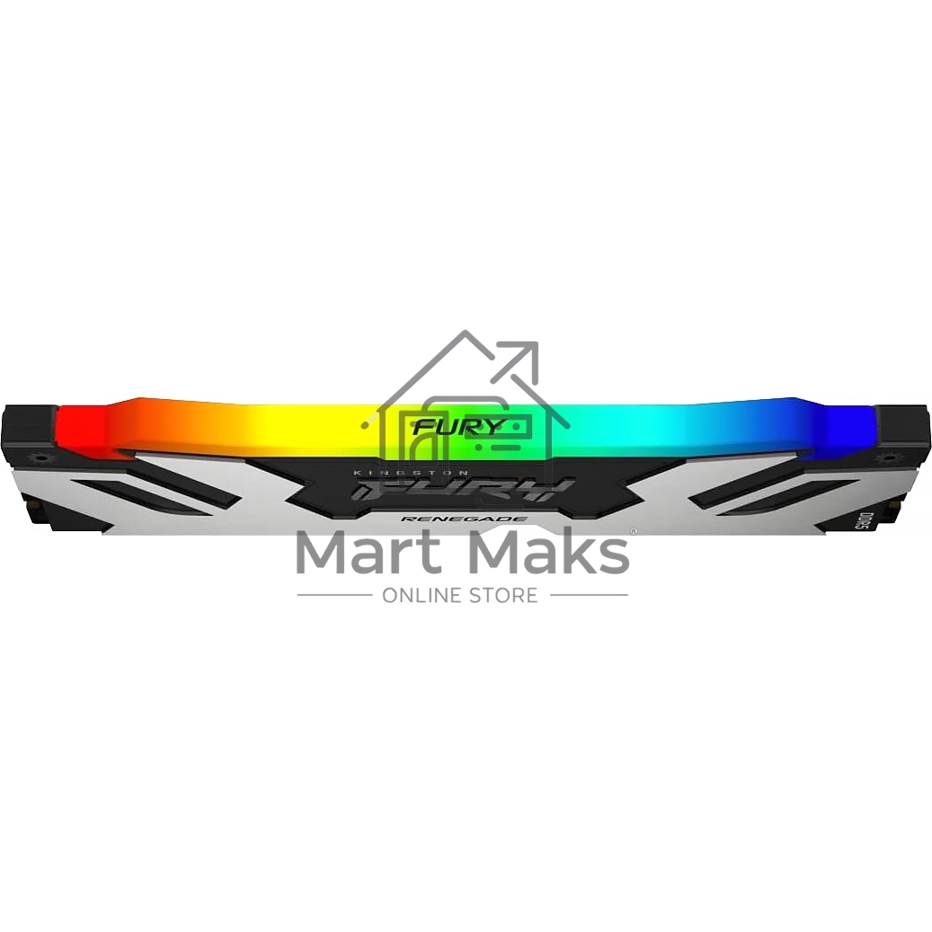 Оперативная память Kingston Fury Renegade, DDR5, 32GB (2x16GB), 6400MHz, CL32, DIMM, с радиатором, RGB, серебристый/черный