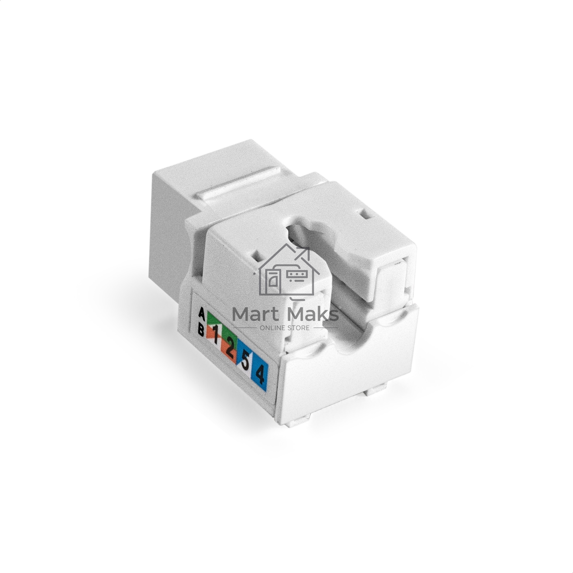 Модуль-вставка Keystone Jack RJ-45 ExeGate KJ-8P8C-U-C6-90-110 (Кат.6, неэкранированная, 90 градусов, IDC 110)