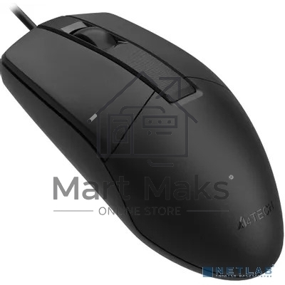 Мышь проводная A4Tech OP-335S черный, 1200 dpi, USB, кнопки - 3