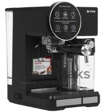 Кофеварка рожковая Vitek Metropolis VT-8489 черный/нержавеющая сталь, 1,5 л, 1250Вт, 15 бар