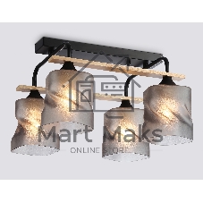 Светильник Ambrella light TR3033249/4 BK/WD черный/дерево E27/4 max 60W 340*340*245