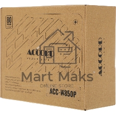 Блок питания Accord ACC-W850P, 850Вт, 80+ White, 120мм, немодульный, черный