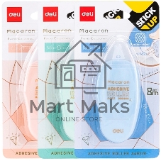 Клеющий роллер Deli EA49201 прозрачный блистер 6мм x 8м Macaron