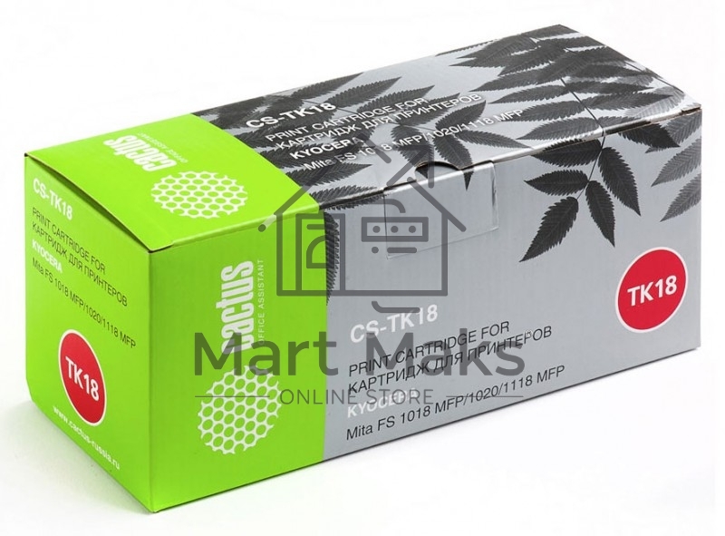 Картридж лазерный Cactus CS-TK18 черный (7200 стр.) для принтеров Kyocera Mita FS 1018 MFP/1020/1118 MFP