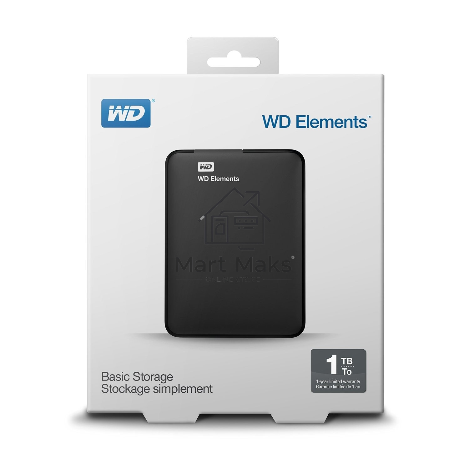 Внешний жесткий диск HDD WD 1Tb Original USB 3.0 WDBUZG0010BBK-WESN Elements Portable 2.5