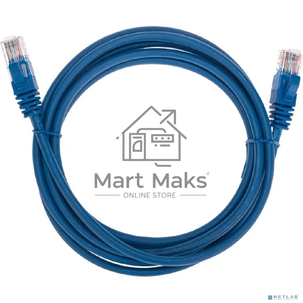 Патч-корд U/UTP, CAT 5e, RJ45-RJ45, 26AWG, ZH нг(А)-HF, синий, 2м Rexant