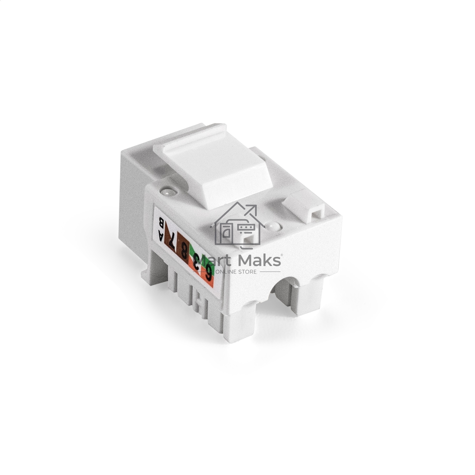 Модуль-вставка Keystone Jack RJ-45 ExeGate KJ-8P8C-U-C6-90-110 (Кат.6, неэкранированная, 90 градусов, IDC 110)