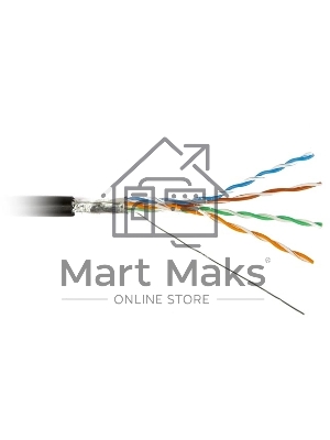 Кабель информационный Hyperline FUTP4R-C5E-S24-OUT-PE-BK-500 кат.5E FTP 4 пары 24AWG PE внешний 500м черный