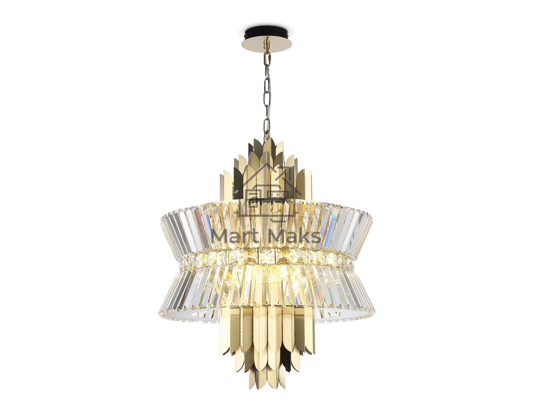 Люстра Ambrella light LH41017/12 BS/CL латунь/прозрачный E14*12 max 40W D560*660