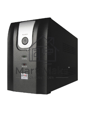 Источник бесперебойного питания Crown CMU-1000X (1000VA/600w; Off-Line; 2 х Euro с резервным питанием и фильтрацией; 12V7AH х 2; Металл)