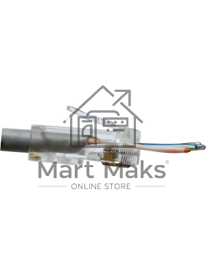 Коннектор Lanmaster RJ45 тип EZ, 8P8C, UTP, Cat.5e, универсальный, со вставкой, покрытие 50 микрон,100 шт.