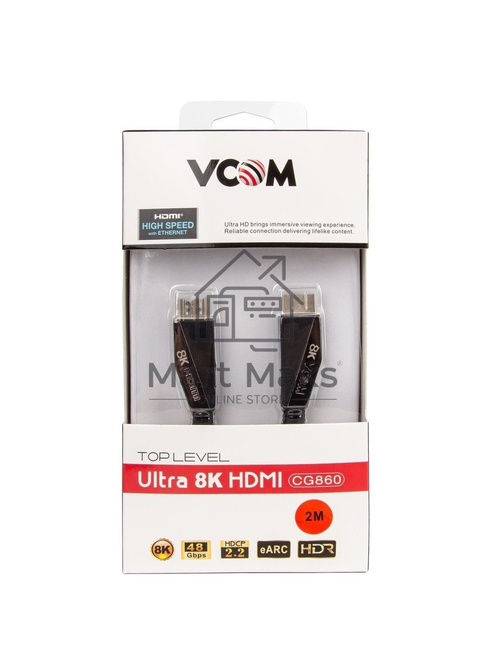 Кабель HDMI 19M/M,ver. 2.1, 8K@60 Hz 2m VCOM <CG860-2M>