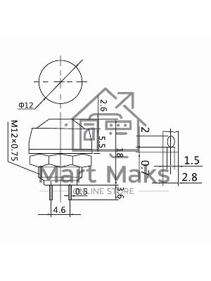 Выключатель-кнопка Rexant 250V 1А (2с) OFF-(ON) Б/Фикс синяя Micro