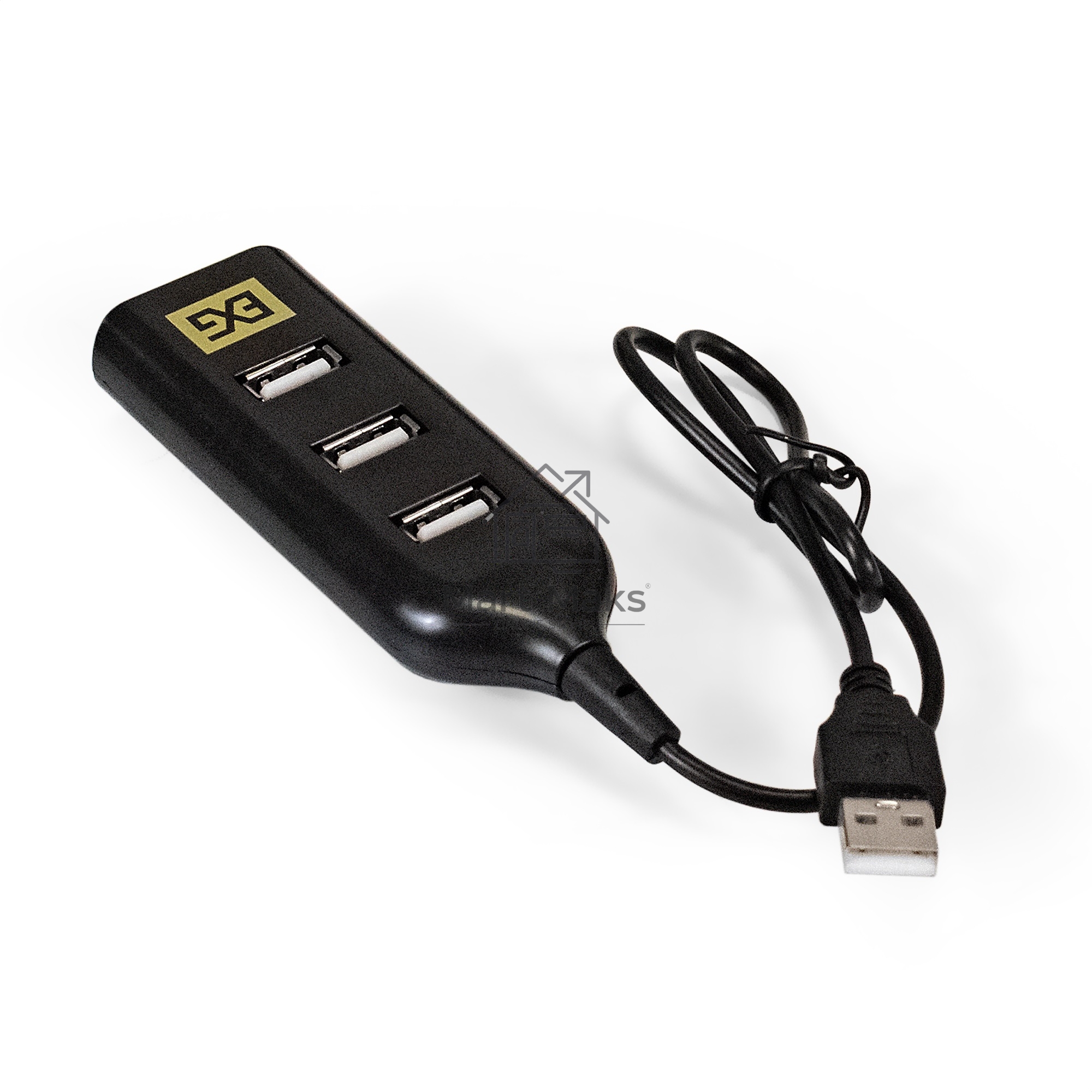 Хаб USB (концентратор) ExeGate EX293976RUS DUB-42 (кабель-адаптер USB2.0 --> 4xUSB2.0, Plug&Play, черный)