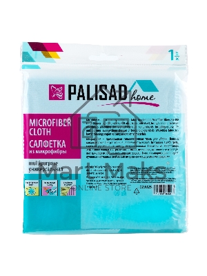 Салфетка универс. Home Palisad из микрофибры 300x300 мм, голубая