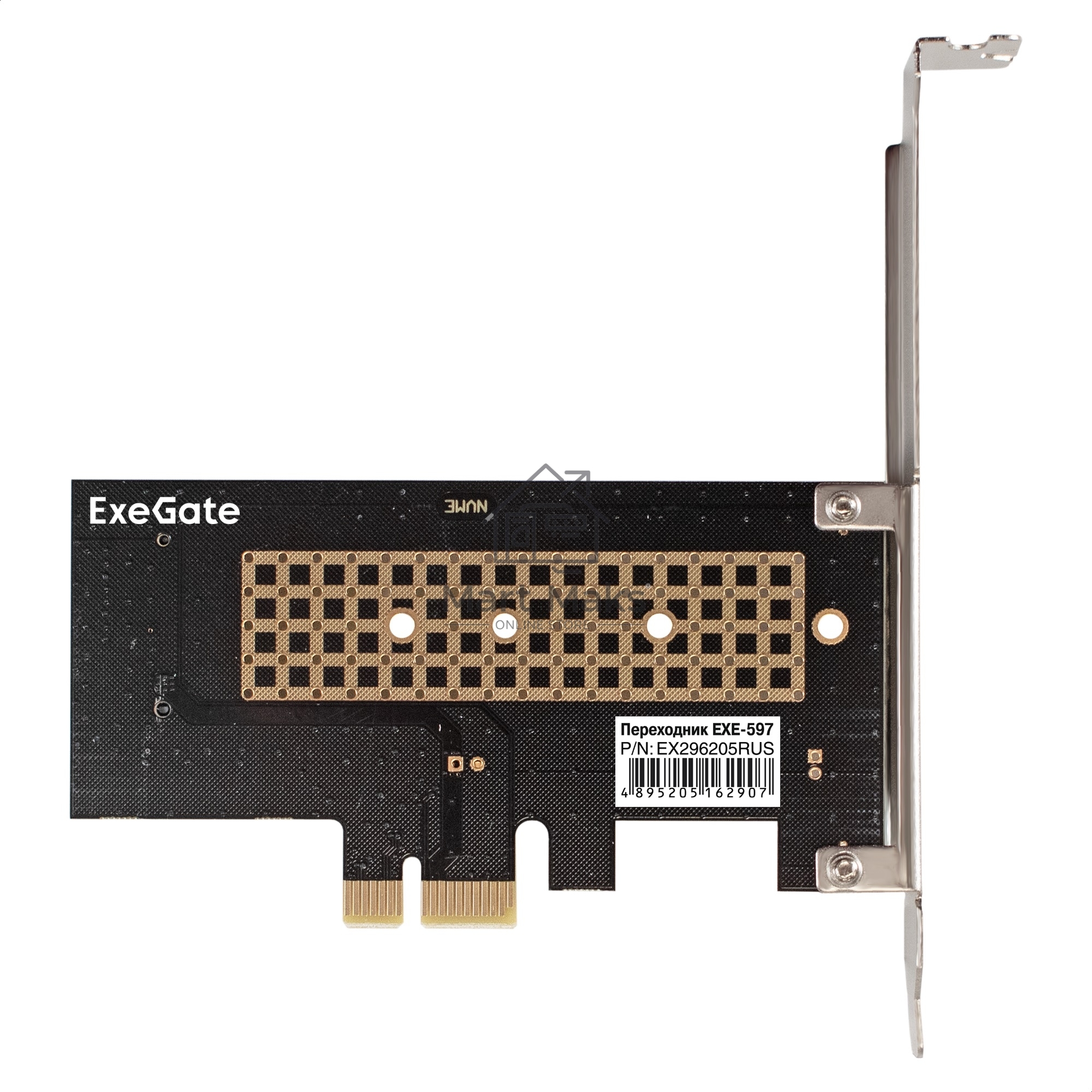 Переходник ExeGate EXE-597 (M.2 M key -> PCI-E x1 v2.0, для установки SSD M.2 M key в слот PCI-E)