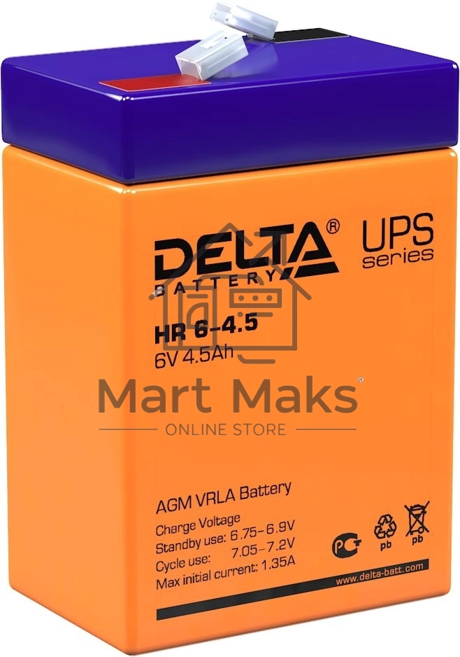 Батарея Delta HR 6-4.5 (6V, 4.5Ah)