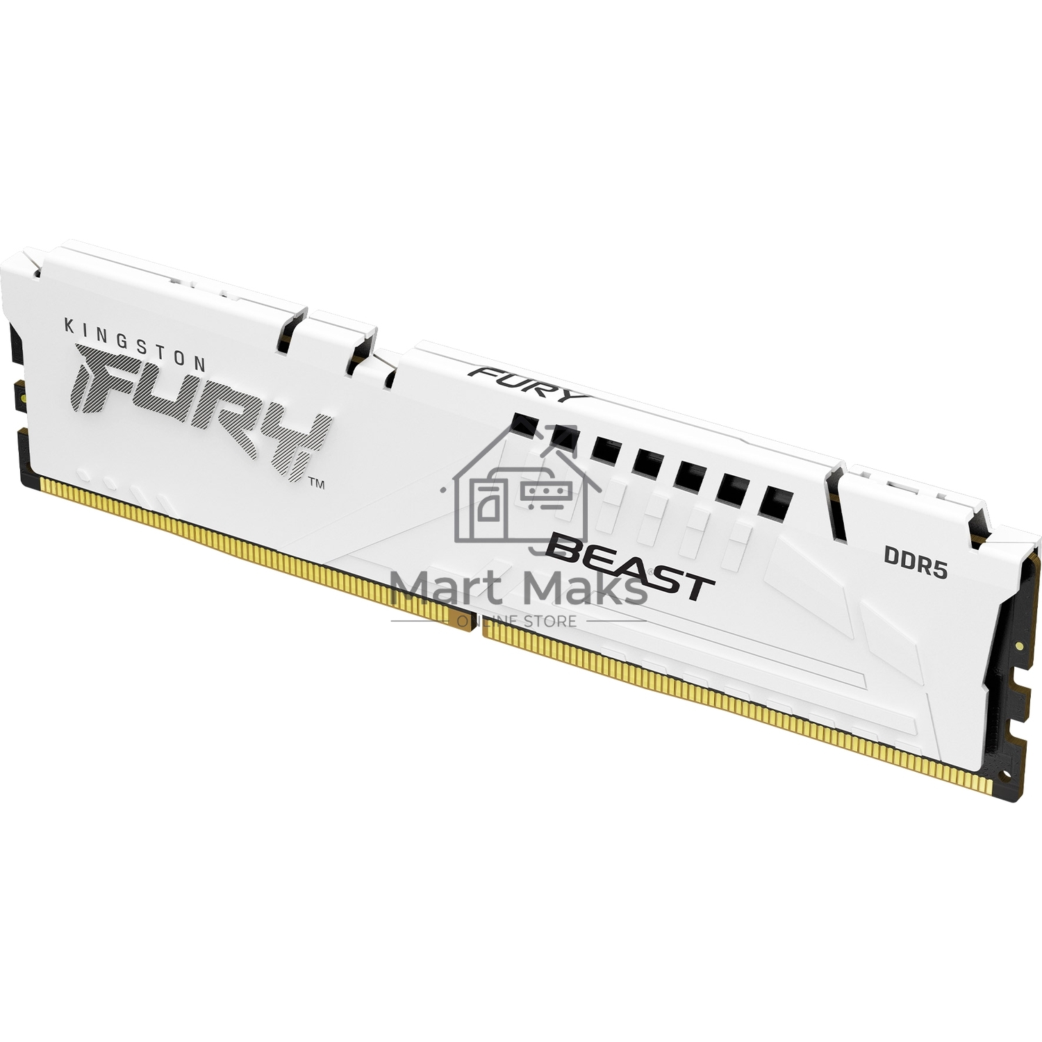 Оперативная память Kingston Fury Beast, DDR5, 32GB (1x32GB), 5600MHz, CL36, DIMM, с радиаторами, белый