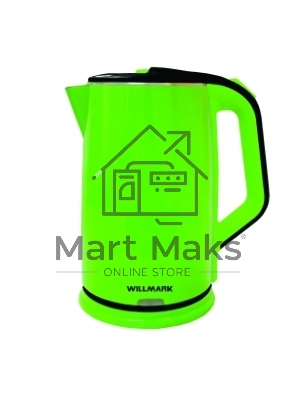 Чайник электрический Willmark WEK-2012PS зеленый/черный, 2.0 л, 2000 Вт