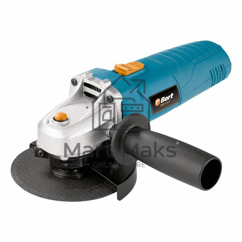 Машина шлифовальная угловая Bort BWS-610-P 91271037 600 Вт, 11000 об/мин, 115 мм, М14, 1,65 кг, набор аксессуаров 4 шт