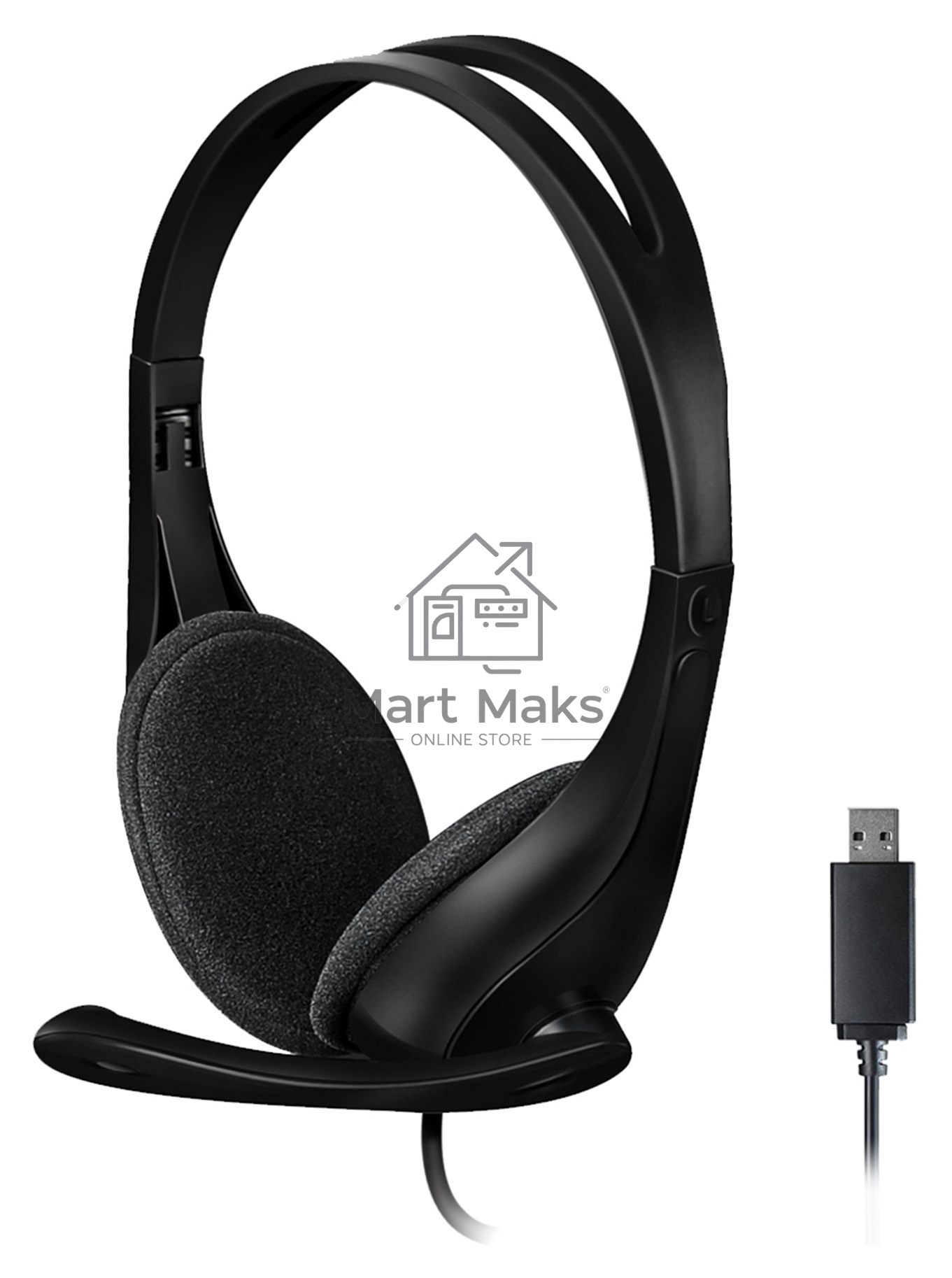 Наушники с микрофоном A4Tech HU-9 черный 1.8м накладные USB оголовье черный