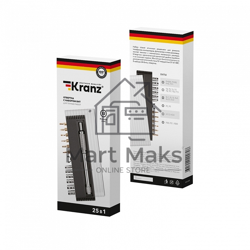 Набор отверток для точных работ KRANZ RA-01 25 предметов