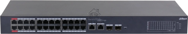 Коммутатор Dahua DH-CS4226-24ET-240 (L2) 24x100Мбит/с 2x1Гбит/с 2xКомбо(1000BASE-T/SFP) 240W управляемый