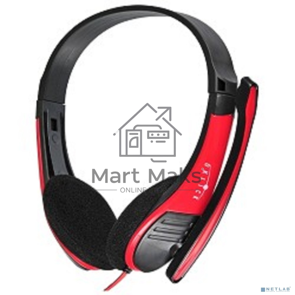 Наушники с микрофоном Oklick HS-M150 черный/красный 2.2м накладные (NO-003N)