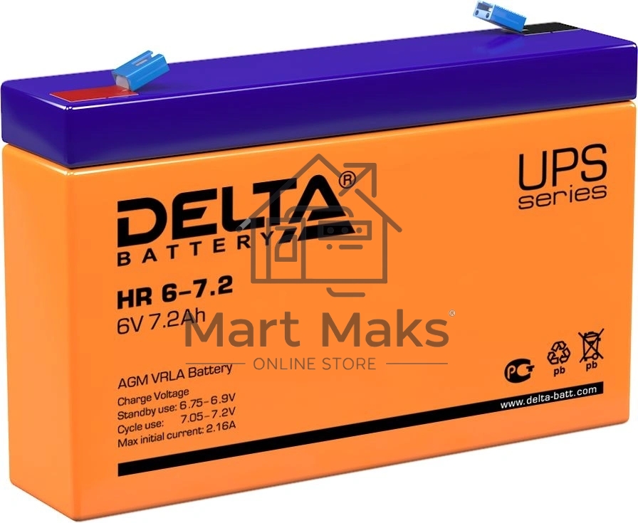 Батарея Delta HR 6-7.2 (7.2 А\ч, 6В)