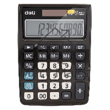 Калькулятор настольный Deli E1238 black черный 12-разр. 1003509