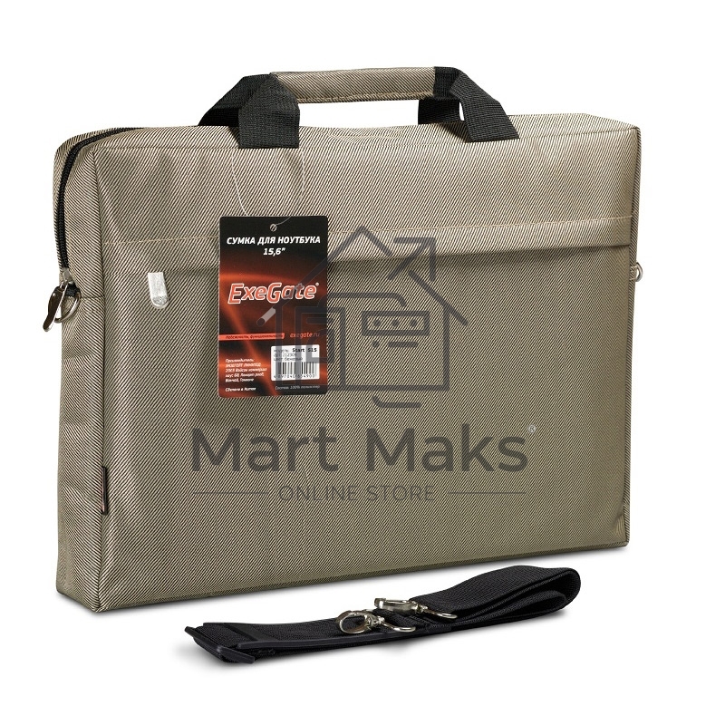 Сумка ExeGate EX212309RUS Start S15 Beige, бежевая, полиэстер, для ноутбуков до 15.6