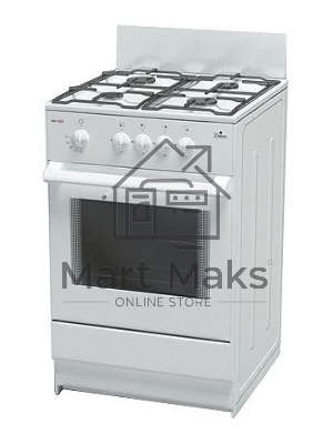 Плита газовая Darina S GM 441 001 W белый/черный, конфорок 4 шт, духовка 50 л, 50 см x 85 см x 51 см