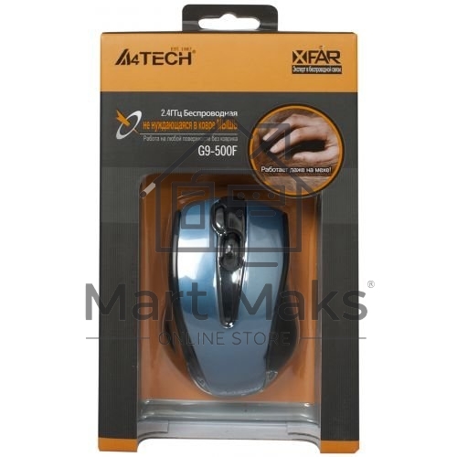 Мышь беспроводная A4Tech G9-500F черный, 1200 dpi, радиоканал, USB, кнопки - 4