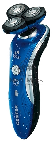 Бритва Centek CT-2170 (синий) ротор 3D, +ВЛАЖНОЕ БРИТЬЁ, 3 плав.головки, 2-ные лезвия, до 50 мин раб