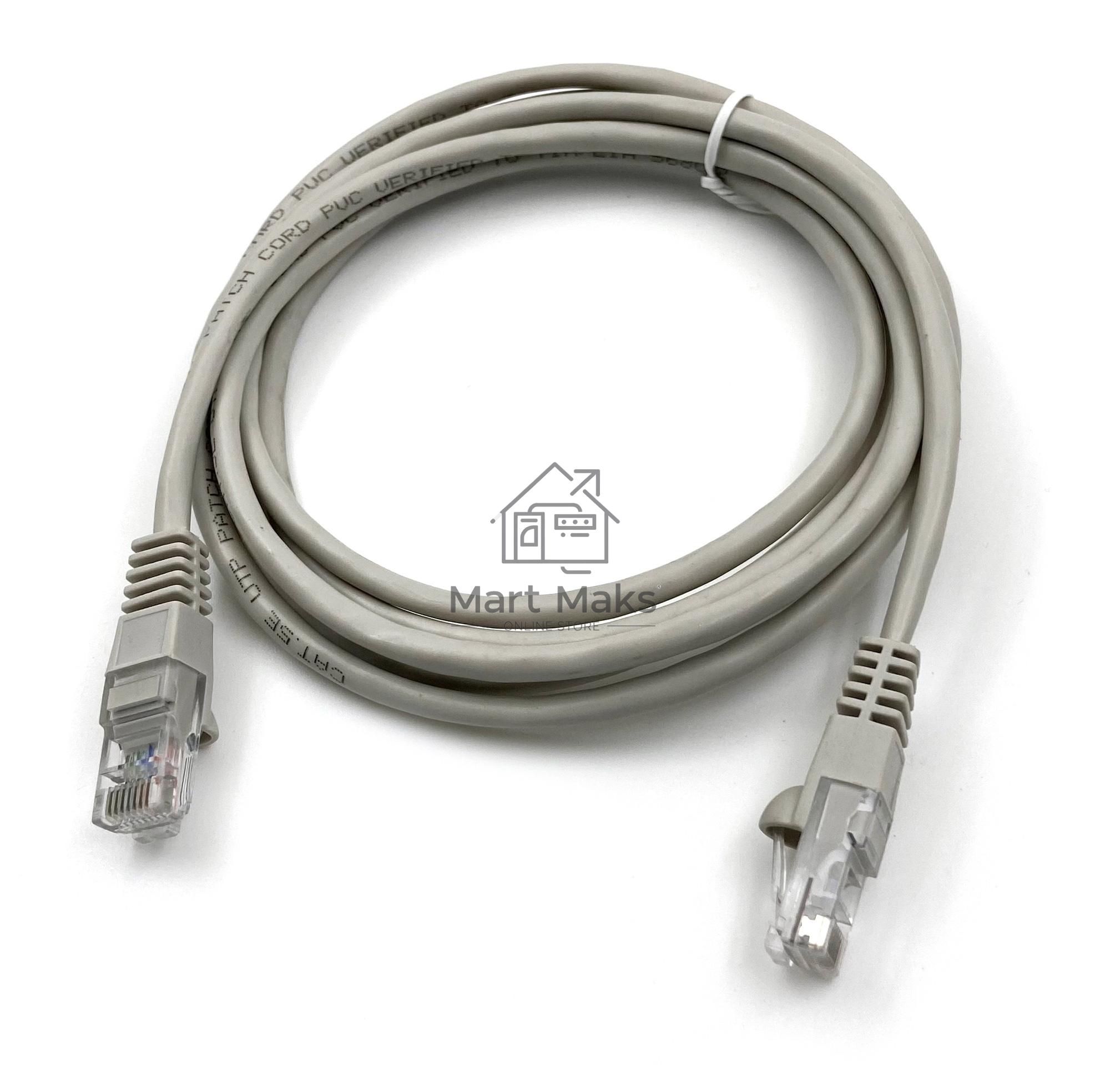 Патч-корд Buro UTP cat5E 2м серый RJ-45 (m)-RJ-45 (m)