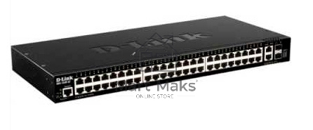 Управляемый L3 стекируемый коммутатор D-Link DGS-1520-52/A1A с 48 портами 10/100/1000Base-T, 2 портами 10GBase-T и 2 портами 10GBase-X SFP+ (454783)