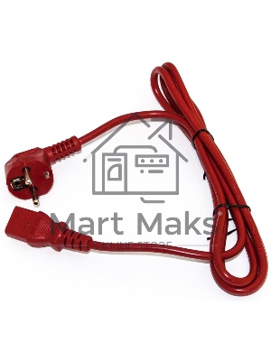 Кабель питания компьютера (Schuko+C13) (3x1.0), 10A, угловая вилка, 5 м, красный Hyperline PWC-IEC13-SHM-5.0-RD