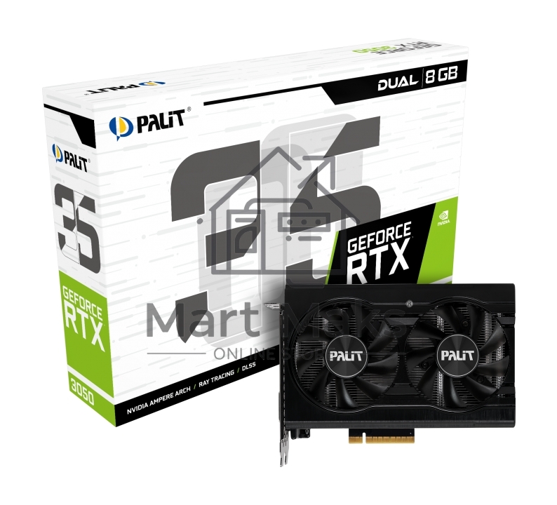 Видеокарта Palit RTX3050 DUAL 8G V1 (NE63050018P1-1070D V1) RTL