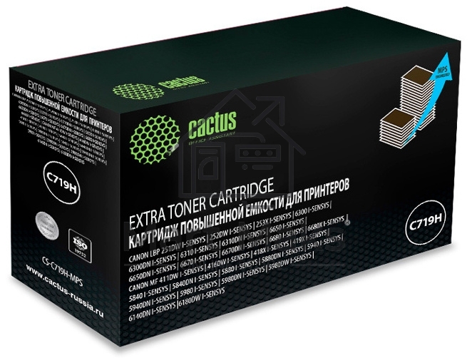 Картридж лазерный Cactus CS-C719H-MPS черный (8000 стр.) для Canon MF5840dni-Sensys/MF5880dni; LBP6300i/6650i