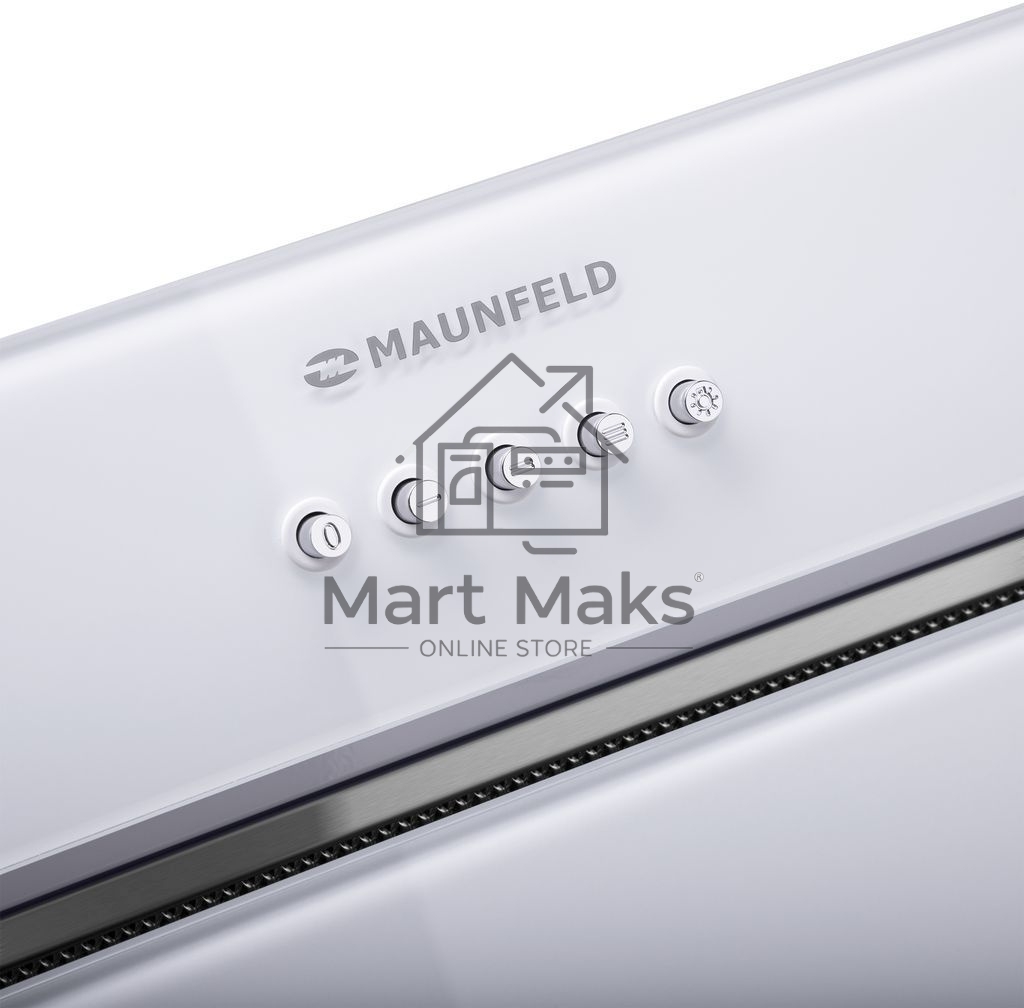 Вытяжка встраиваемая Maunfeld TRAPEZE 601GG белый, 60 см, 1150 куб. м/ч, 54 дБ