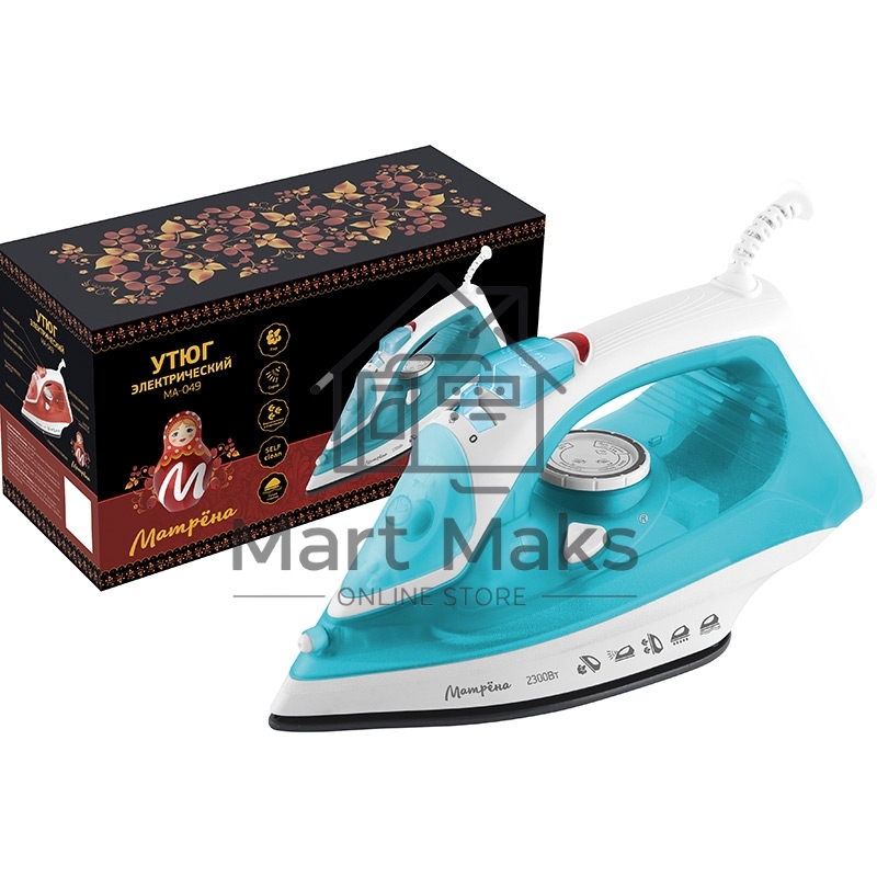Утюг Матрена МА-049 бирюзовый (2300Вт, пар, спрей, пар.удар, самооч., керам. подошва)