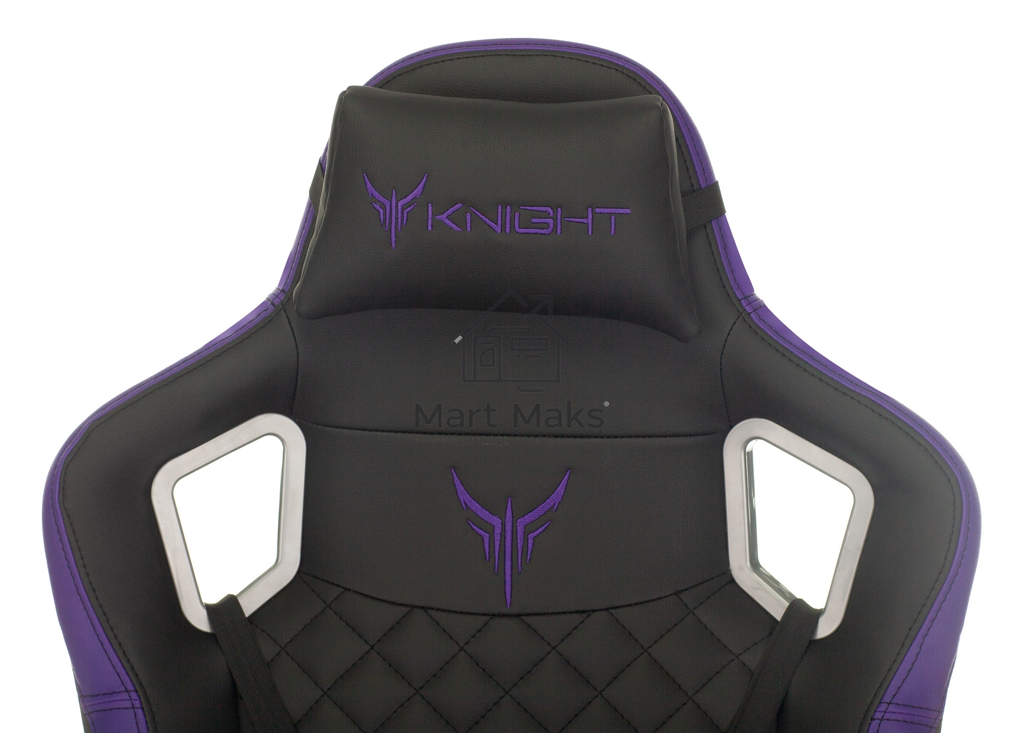 Кресло игровое Knight OUTRIDER черный/фиолетовый ромбик эко.кожа с подголов. крестовина металл