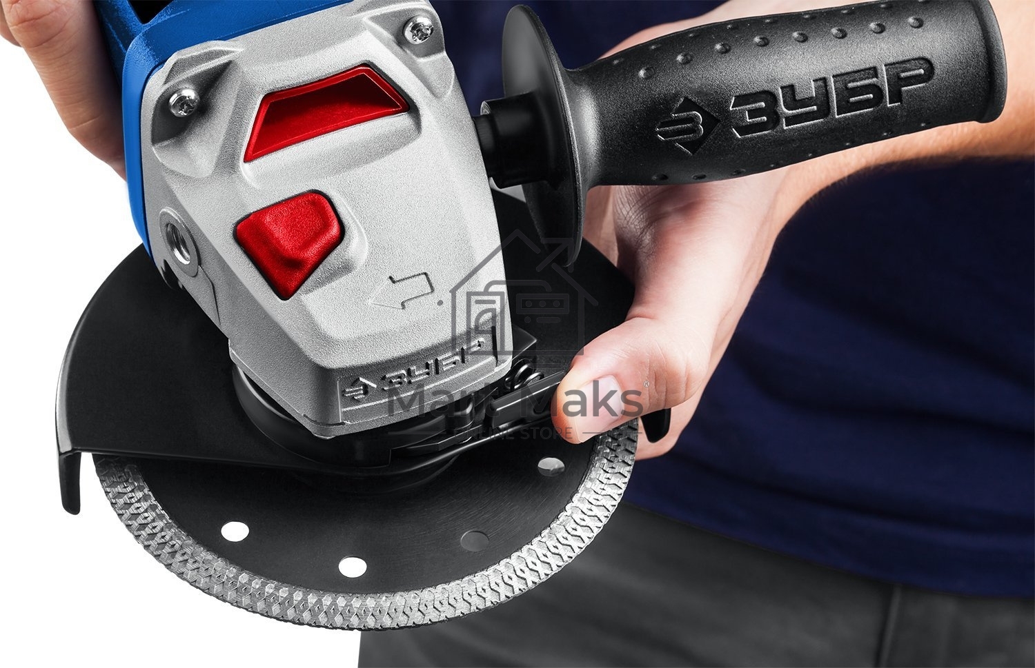 Углошлифовальная машина ЗУБР 125 мм, 1500 Вт, регулировка оборотов, серия Профессионал.