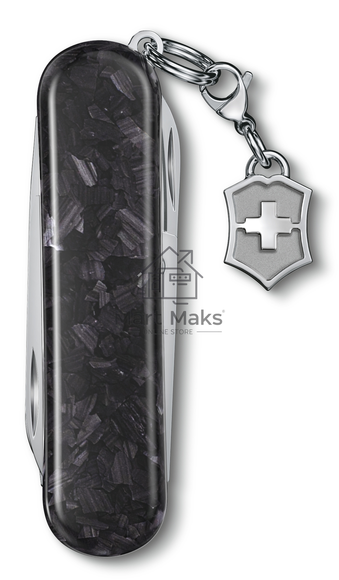 Нож перочинный Victorinox Classic Brilliant Carbon (0.6221.90) 58мм 5 функций черный/серебристый подар.коробка