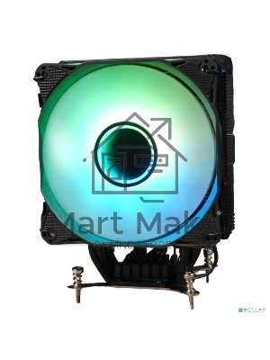 Кулер для процессора Eurocase 5PI120ARGB черный, 120 мм, алюминий/медь, 1800 об/мин, 36 дБ, 4 pin, 190 Вт, 157 мм