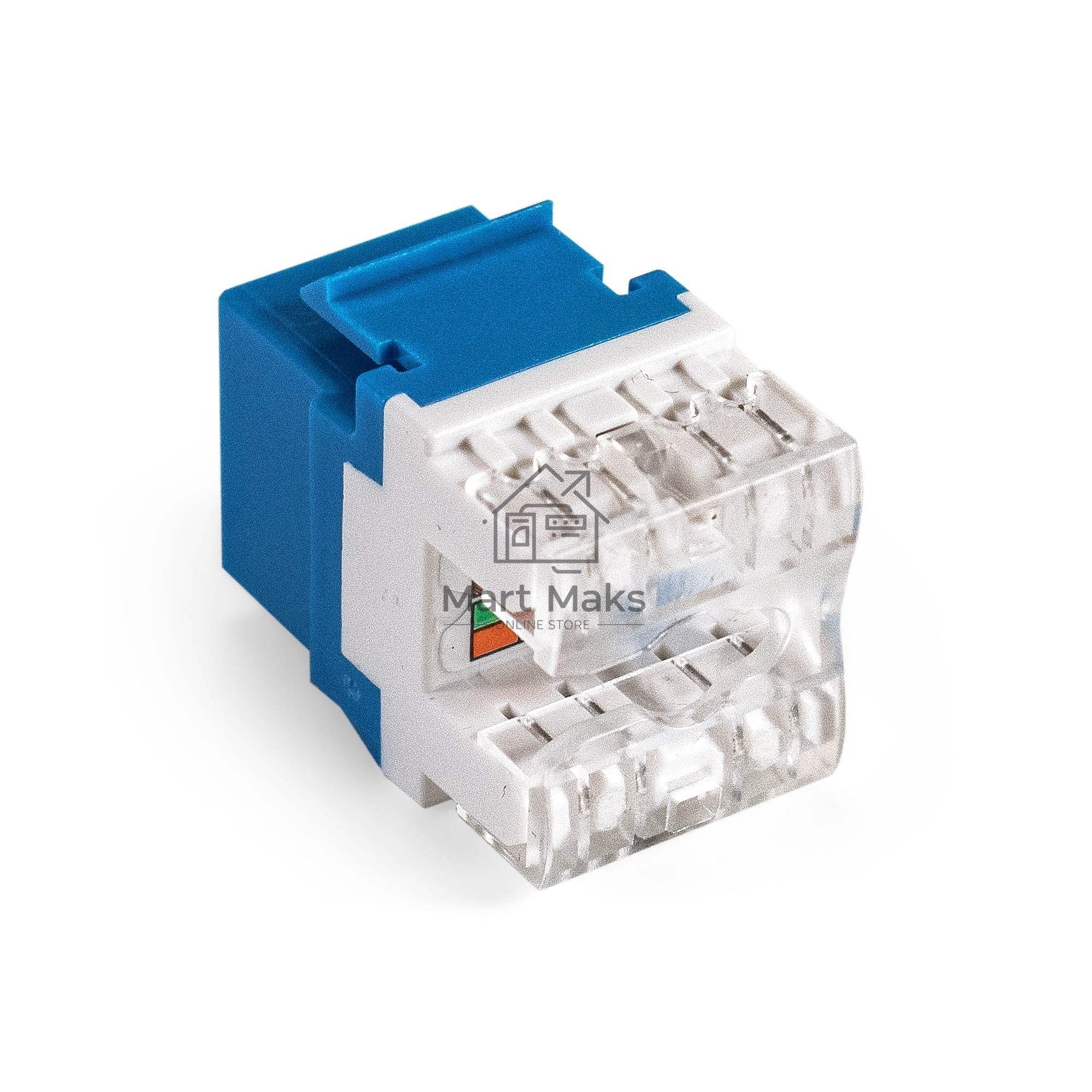 Модуль-вставка Keystone Jack RJ-45 ExeGate KJ-8P8C-U-C6A-180-Dual (Кат.6A, неэкранированная, 180 градусов, IDC Krone/110)
