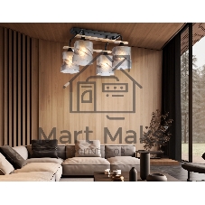 Светильник Ambrella light TR3033249/4 BK/WD черный/дерево E27/4 max 60W 340*340*245